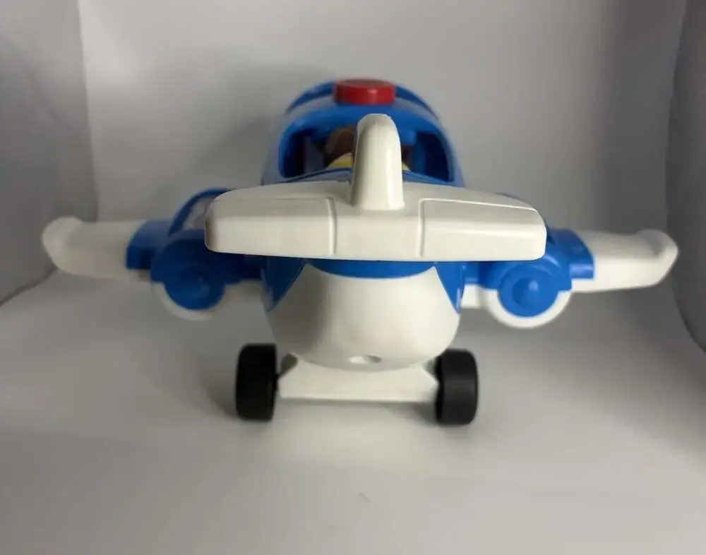 Fisher Price Little People Travel Together Airplane Blue Jet, Sounds 12”x6”x11”